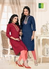 Crayons H Dot By Hirwa Straight With Embroidery Kurtis Wholesale Clothing Suppliers In India